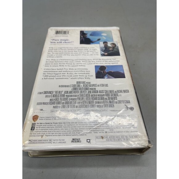 free willy VHS rated PG 112 minutes 1993 Worner brothers English READ - Picture 2 of 3